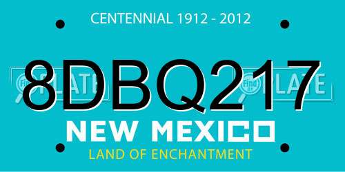 8DBQ217 New Mexico License Plate