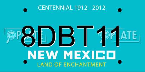 8DBT11 New Mexico License Plate