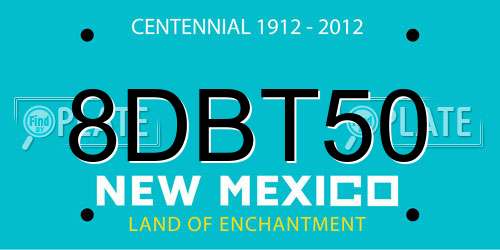 8DBT50 New Mexico License Plate