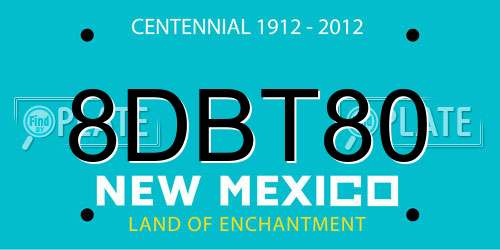 8DBT80 New Mexico License Plate