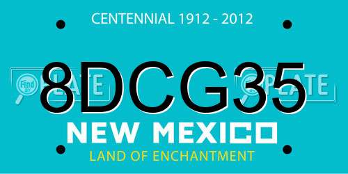 8DCG35 New Mexico License Plate