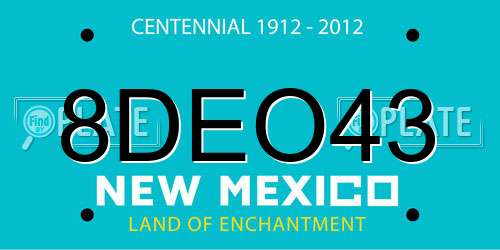 8DEO43 New Mexico License Plate