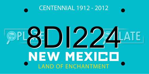 8DI224 New Mexico License Plate