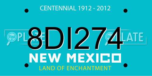 8DI274 New Mexico License Plate