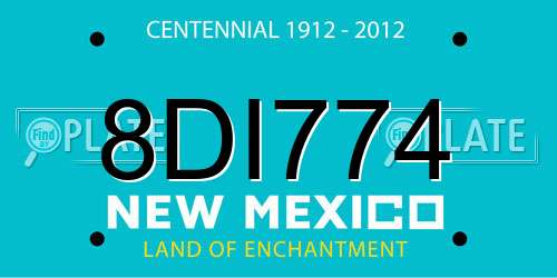 8DI774 New Mexico License Plate