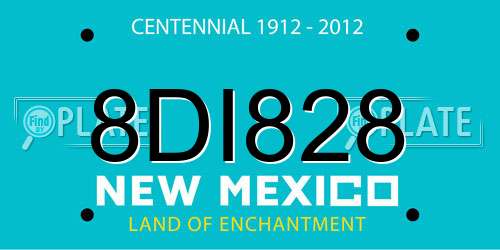 8DI828 New Mexico License Plate