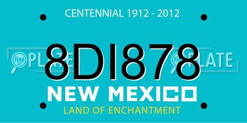 8DI878 New Mexico License Plate