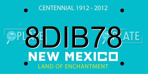 8DIB78 New Mexico License Plate