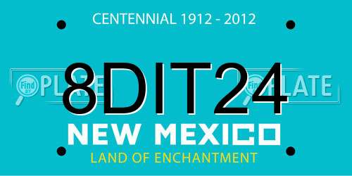 8DIT24 New Mexico License Plate