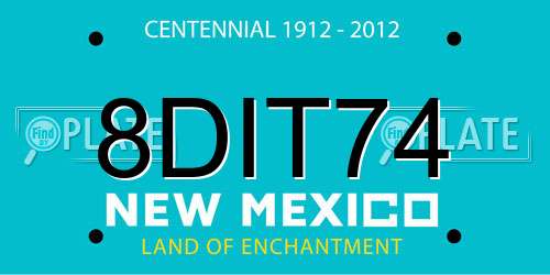 8DIT74 New Mexico License Plate