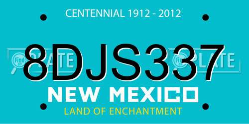 8DJS337 New Mexico License Plate