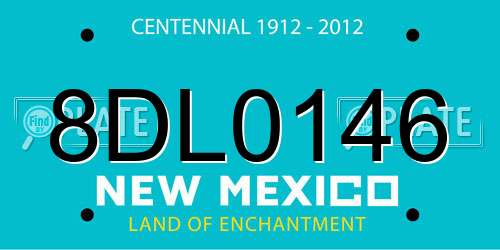 8DL0146 New Mexico License Plate