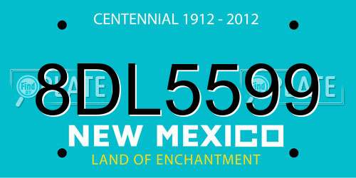 8DL5599 New Mexico License Plate