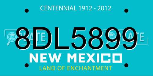8DL5899 New Mexico License Plate