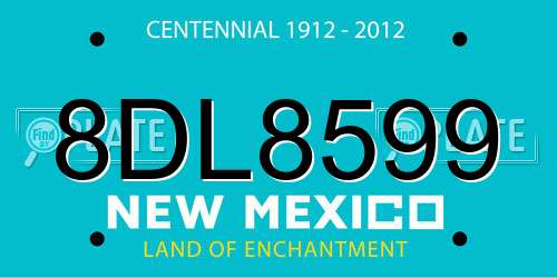 8DL8599 New Mexico License Plate