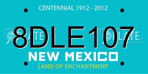 8DLE107 New Mexico License Plate