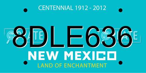 8DLE636 New Mexico License Plate