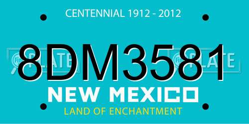 8DM3581 New Mexico License Plate