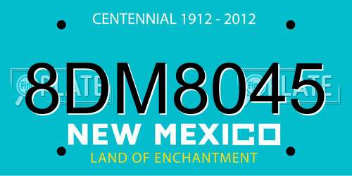 8DM8045 New Mexico License Plate