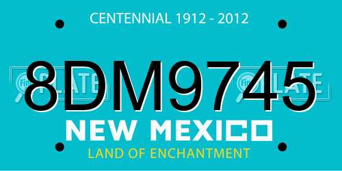 8DM9745 New Mexico License Plate