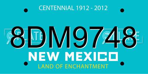 8DM9748 New Mexico License Plate