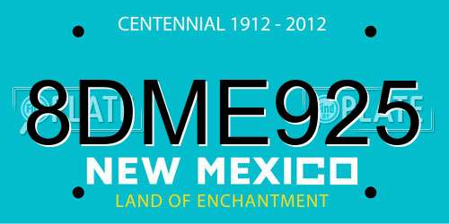 8DME925 New Mexico License Plate