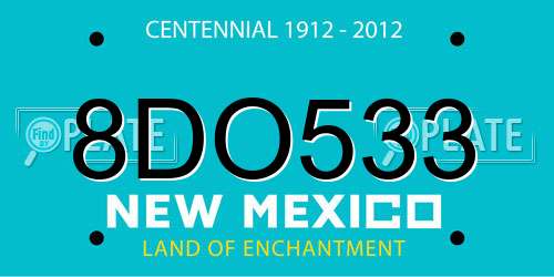 8DO533 New Mexico License Plate