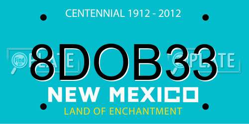 8DOB33 New Mexico License Plate