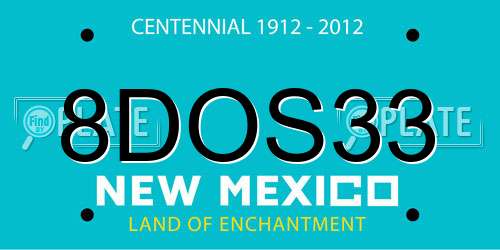 8DOS33 New Mexico License Plate