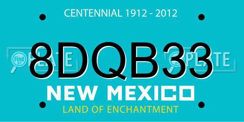 8DQB33 New Mexico License Plate