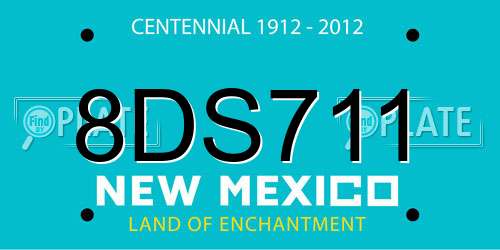 8DS711 New Mexico License Plate