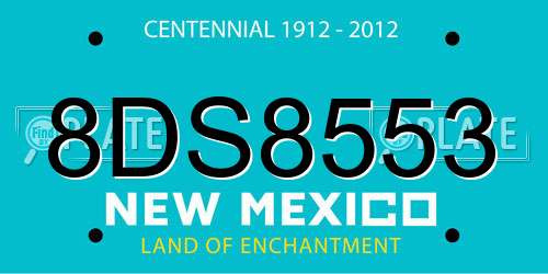 8DS8553 New Mexico License Plate
