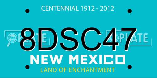 8DSC47 New Mexico License Plate
