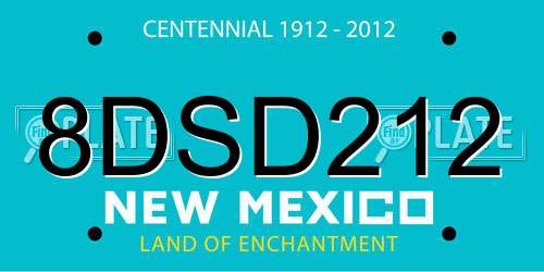 8DSD212 New Mexico License Plate