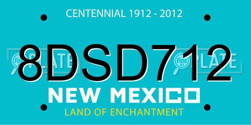 8DSD712 New Mexico License Plate