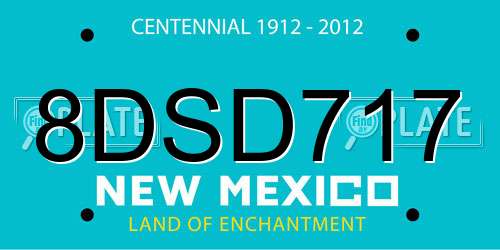 8DSD717 New Mexico License Plate