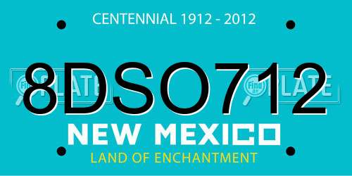 8DSO712 New Mexico License Plate