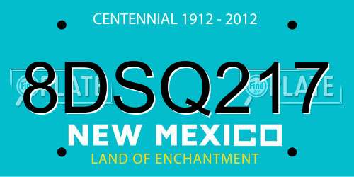 8DSQ217 New Mexico License Plate