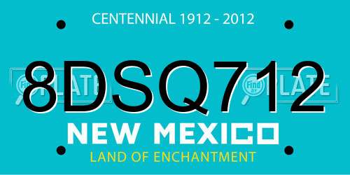 8DSQ712 New Mexico License Plate
