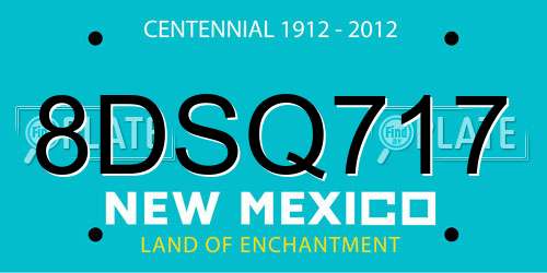 8DSQ717 New Mexico License Plate