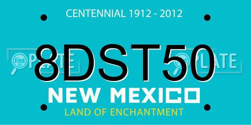 8DST50 New Mexico License Plate