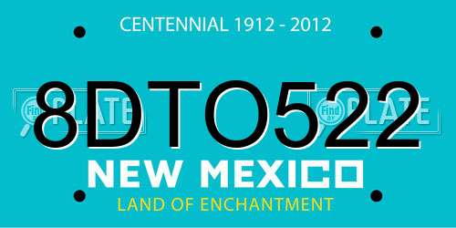 8DTO522 New Mexico License Plate