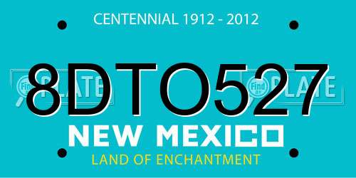 8DTO527 New Mexico License Plate