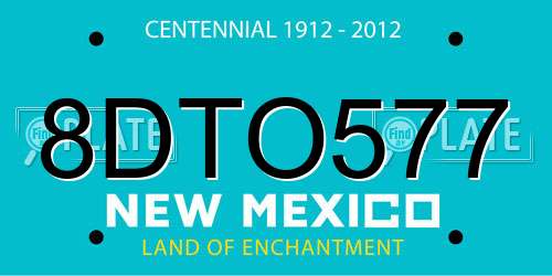 8DTO577 New Mexico License Plate