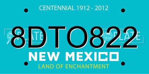 8DTO822 New Mexico License Plate