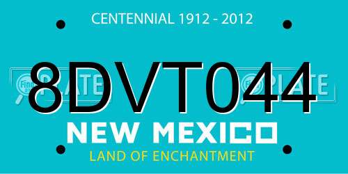 8DVT044 New Mexico License Plate