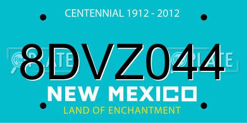 8DVZ044 New Mexico License Plate