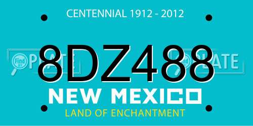 8DZ488 New Mexico License Plate