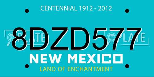 8DZD577 New Mexico License Plate
