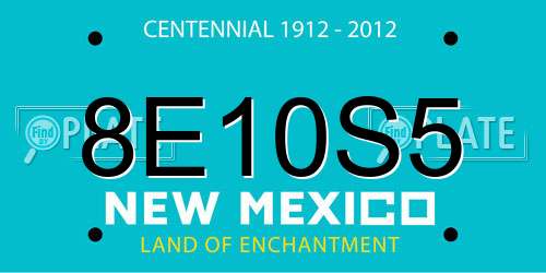 8E10S5 New Mexico License Plate